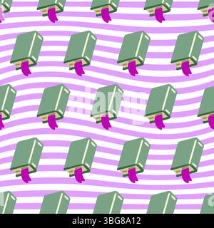 Seamless Cartoon Book Pattern Design Stock Vector