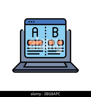 AI AB testing color line icon for digital and print projects.  Minimal clean icons for apps and websites. Modern simple icons for UI UX and branding Stock Vector
