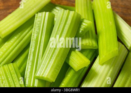 Green Raw Organic Celery Sticks with Ranch Sauce Stock Photo