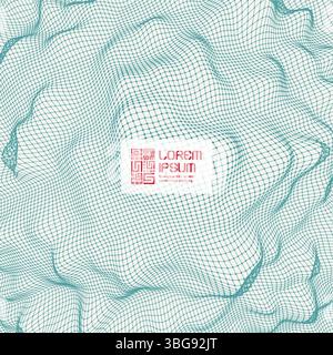 Lattice Structure. Science or Technology Background. Graphic Design. 3D Grid Surface. Abstract  Vector Illustration. Stock Vector