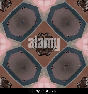 Brown Pink Kaleidoscope Star Vector Stock Vector