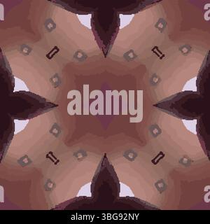 Red Brown Kaleidoscope Pattern Vector Stock Vector