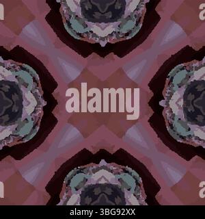 Maroon Kaleidoscope Diamond Design Vector Stock Vector