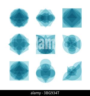 Abstract geometric design. Applicable for banners, placards, posters, flyers. Vector illustration made of various overlapping elements. Stock Vector