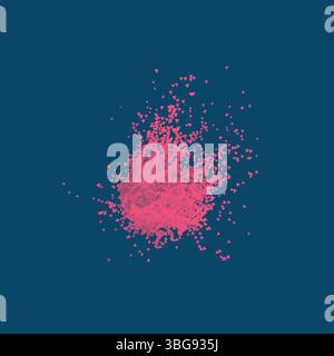Flying meteor. Cosmic object. Array with dynamic emitted particles. Futuristic design. Abstract background. 3D Vector illustration. Stock Vector