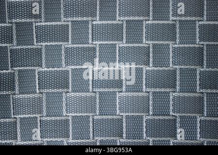 Woven surface of propylene tape, textured gray-blue background. High quality photo Stock Photo