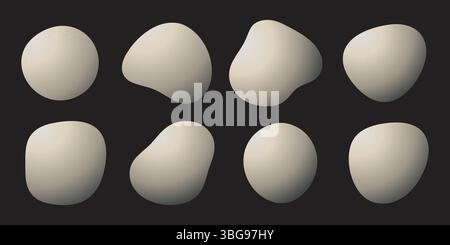 A set of organic vector shapes with smooth gradient transitions, creating a soft and elegant look for modern abstract designs. Stock Vector