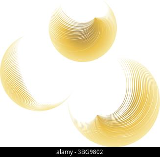 Contemporary set of halftone rounded 3d figures. Stock Vector