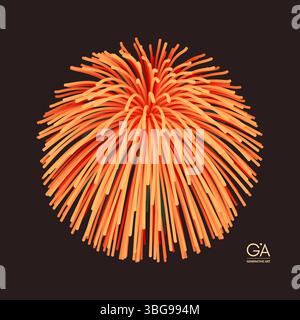 3d abstract sphere. Array with dynamic particles. Modern science and technology element. Vector illustration. Stock Vector