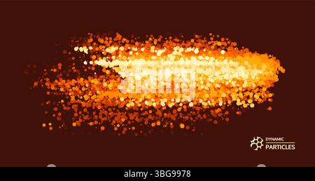 Abstract science or technology background. Array with dynamic particles. Vector illustration. Stock Vector