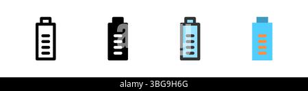 Icon set for battery 80%. Perfect for devices, apps, or energy indicators. Stock Vector
