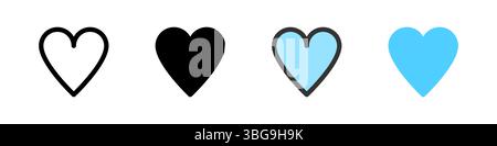 Icon set for favorite. Great for apps, bookmarks, or user preferences. Stock Vector