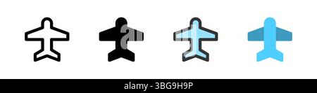 Icon set for flight mode. Ideal for travel apps or network settings UI. Stock Vector