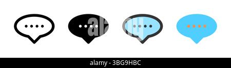 Icon set for message. Great for chat apps or communication tools. Stock Vector