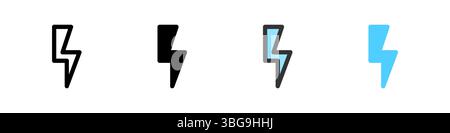 Icon set for power. Perfect for devices, apps, or control interfaces. Stock Vector
