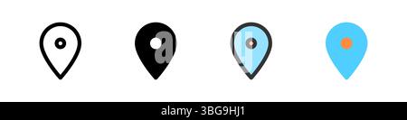 Icon set for location. Great for maps, navigation, or travel apps. Stock Vector