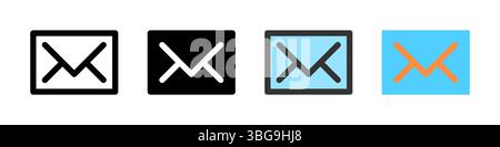 Icon set for mail. Perfect for email apps or messaging platforms. Stock Vector