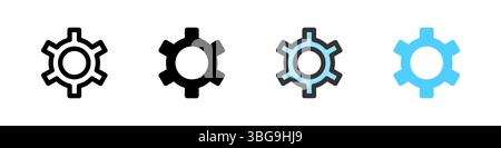 Icon set for settings. Great for apps, control panels, or customization UI. Stock Vector