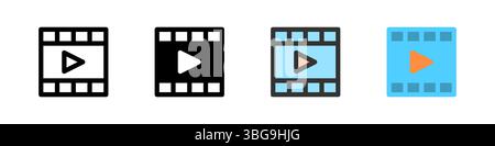 Icon set for video. Great for media apps or streaming platforms. Stock Vector