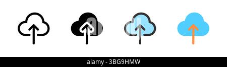 Icon set for upload to cloud. Great for apps, storage, or file sharing. Stock Vector