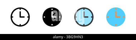 Icon set for time. Perfect for clocks, scheduling apps, or timers. Stock Vector