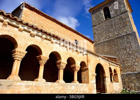 Romanesque church of San Miguel Arcangel in Andaluz, Soria, Spain Stock Photo