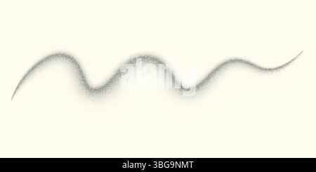 Dotwork wave pattern vector background. Black grunge noise stipple dots hills. Sand grain effect. Black dots grunge wave banner. Abstract shape noise Stock Vector