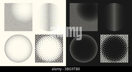 Halftone dot tone grunge effect abstract pattern texture vector graphic retro illustration.gradient geometric element art shape modern creative pop Stock Vector
