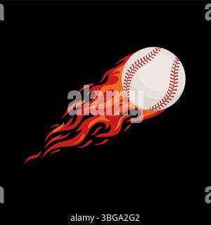 Flaming baseball ball sport illustration Stock Vector