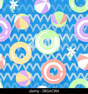 Seamless pattern without a background on a marine theme Stock Vector