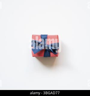 Pink gift box isolated on white background. top view Stock Photo