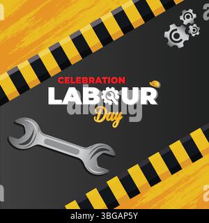 Beautiful Labor Day Template Design Poster for International Workers Celebration Stock Vector