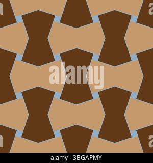 A warm seamless vector pattern featuring an elegant geometric tessellation in an autumn-inspired color scheme. The design showcases interlocking Stock Vector