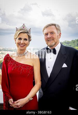 Prague, Czech Republic. 04th June, 2025.  19:40:18 PRAGUE, 04-06-2025, Villa KramarovaKing Willem Alexander and Queen Máxima pay a state visit to the Czech Republic at the invitation of the President. PHOTO: NLBeeld/POOL/Patrick van KatwijkIn the photo: The Royal Couple during a meeting with the Prime Minister of the Czech Republic, Petr Fiala.  Credit: NL Beeld / Patrick van Emst Credit: NL Beeld/Ģ����ý Live News Stock Photo