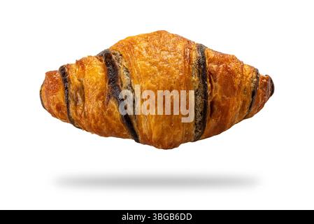 Chocolate croissant isolated on white with clipping path included Stock Photo