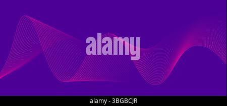 Wavy pink lines create a vibrant abstract design Stock Vector