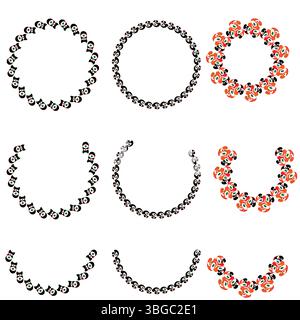 Decorative Flower and Circular Border Shapes for Patterns, Crafts, Vectors, and Graphic Art Projects Stock Vector