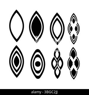 Abstract Geometric Leaf Shapes Collection for Vector Design and Decoration Stock Vector
