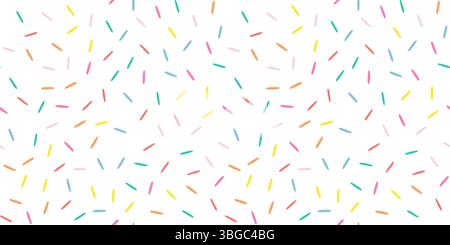 Simple Sprinkle Pattern. Donut glaze background. Small dashes in Rainbow colors. Vector Illustration in scandinavian style Stock Vector