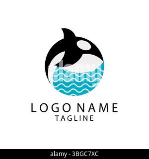 sea ​​orca logo design vector Stock Vector