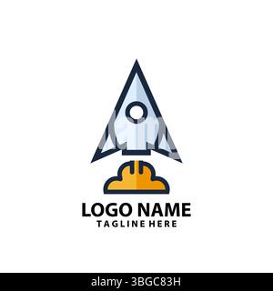 rocket cursor logo design vector Stock Vector