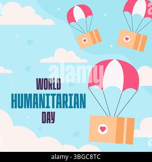world humanitarian day illustration in flat design style Stock Vector