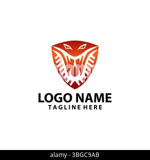 cobra shield logo design vector Stock Vector