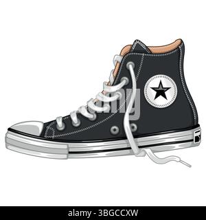 Youth shoes for skaters, Sports shoes for young people, modern shoes for young people Stock Vector