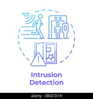 Intrusion detection blue gradient concept icon Stock Vector