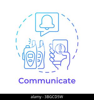 Communicate blue gradient concept icon Stock Vector