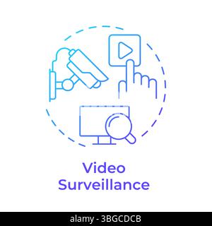 Video surveillance blue gradient concept icon Stock Vector