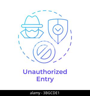 Unauthorized entry blue gradient concept icon Stock Vector
