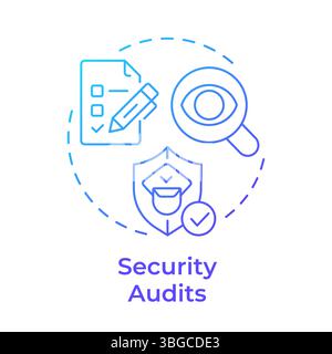 Security audits blue gradient concept icon Stock Vector