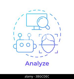 Analyze events blue gradient concept icon Stock Vector